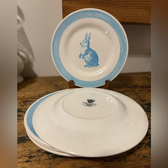 Charming Blue Rabbit Salad Plates - Picture 4 of 6